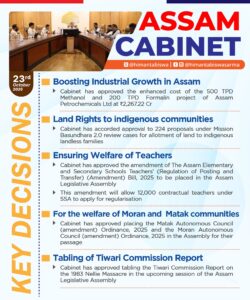 23rd Oct,2025 Assam Cabinet Decisions.